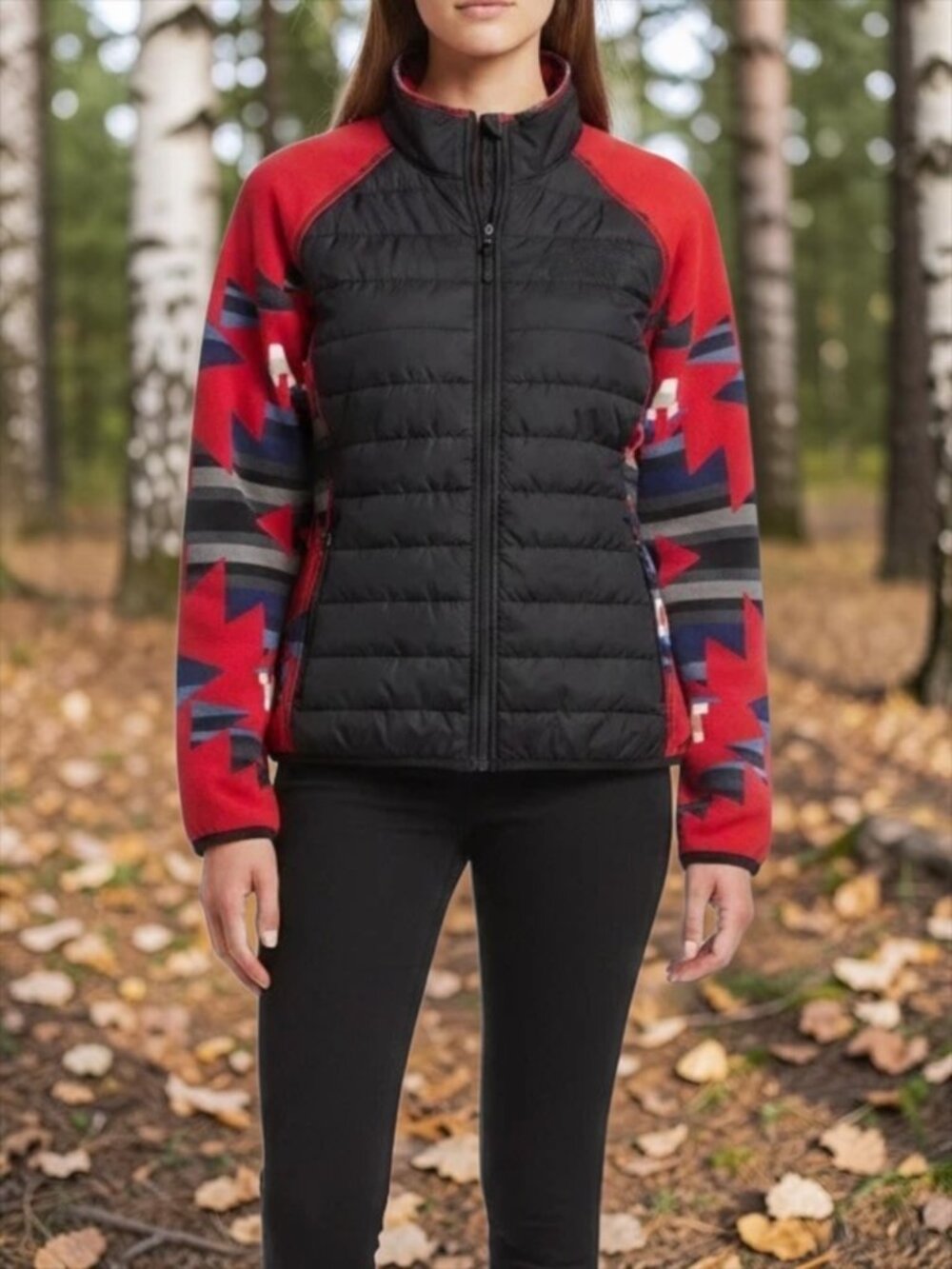 Lauren Ralph Lauren Southwest Aztec Print Quilted Full Zip Jacket L Gorpcore